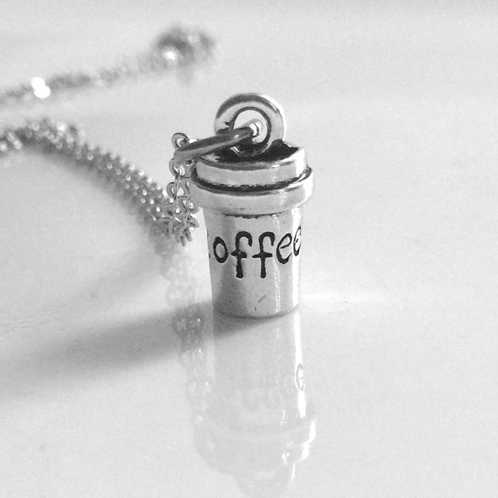 Miniature Tiny Coffee Cup Coffee Lovers Coffee Addict Morning Drink Necklace
